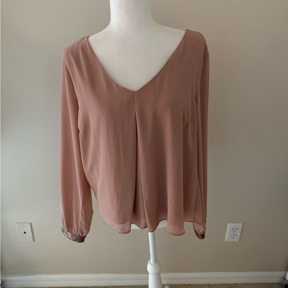 Double Zero Pink and Gold Blouse Elegant Top